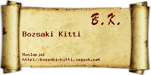 Bozsaki Kitti névjegykártya